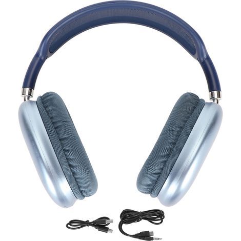 Verstellbare und faltbare kabellose Bluetooth-Kopfhörer mit Mikrofon für Computer, Smartphone, Büro, Studium, Reisen, Sport – Blau (1/5)