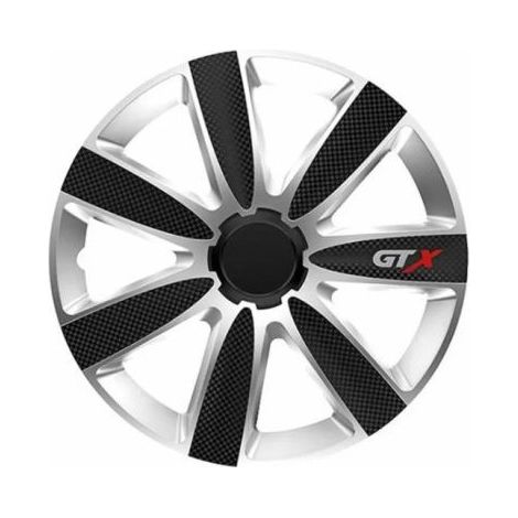 Radkappen für Felgen Versaco GTX CARBON Schwarz/Silber - 15"
