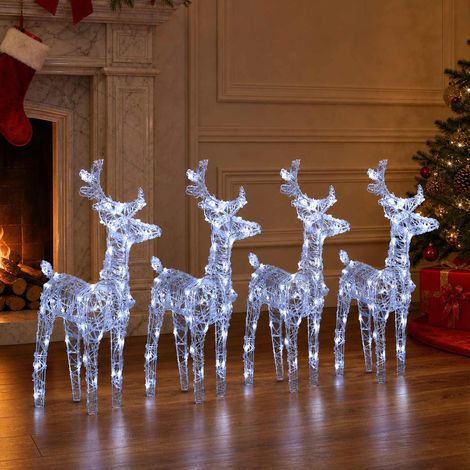 vidaXL Christmas Reindeers 4 pcs Cold White 160 LEDs Acrylic (1/5)