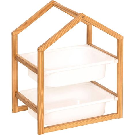 Meuble de Rangement 2 Bacs "Bako" 54cm Blanc