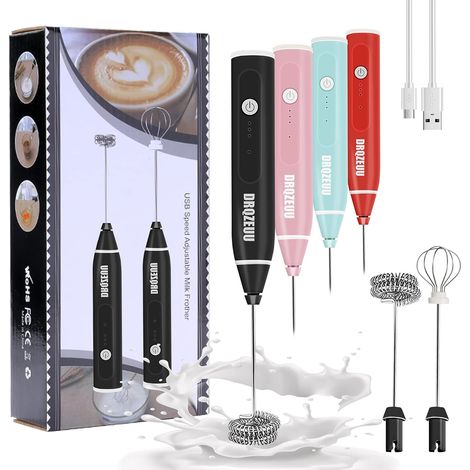 Mousseur à lait électrique, portable, rechargeable par USB, 3 vitesses, pour le café. (1/5)