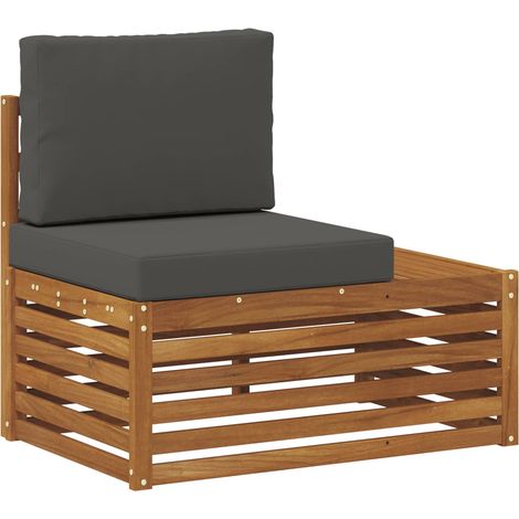 Sofá modular de exterior con cojín Natural 91 x 63 x 73 cm vidaXL