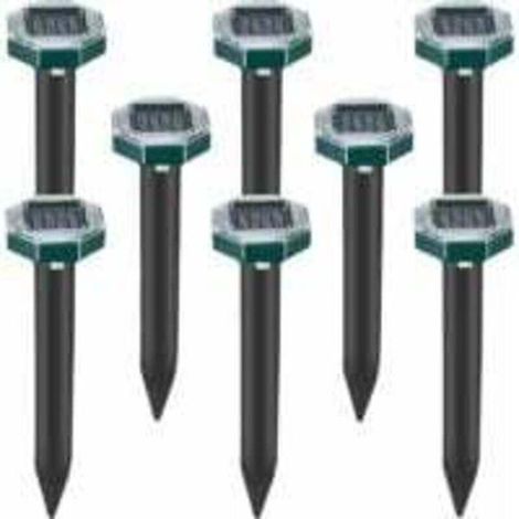 Lot de 8 répulsifs à ultrasons solaires pour taupes et serpents – Couverture jusqu'à 696,8 m² – Étanche et sans produits chimiques (1/4)