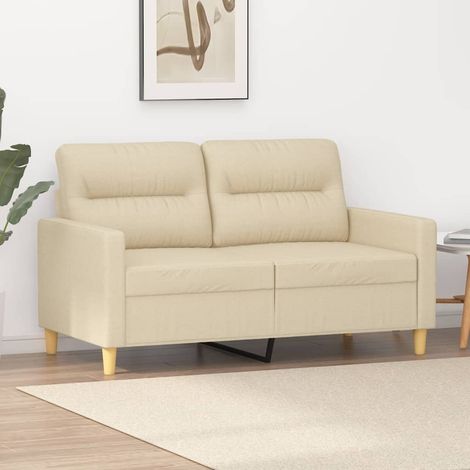 Canapé-Sofa à 2 places Crème 120 cm Tissu 415749 (1/5)