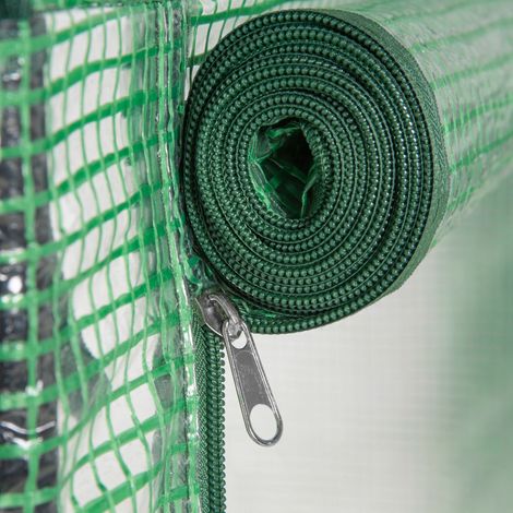 Serra Outsunny con porta, serra invernale in acciaio e lamina, serra per balcone, giardino, serra per pomodori 100x50x150cm, serra per pomodori, ortaggi, fiori, piante, verde