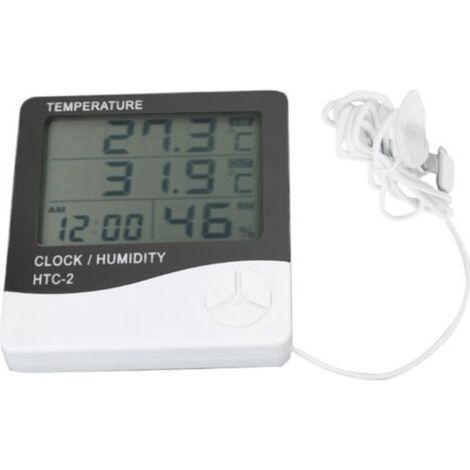 1 Thermomètre électronique, Affichage LCD, Capteur intérieur extérieur, Mesure humidité, Pour cave serre (1/3)