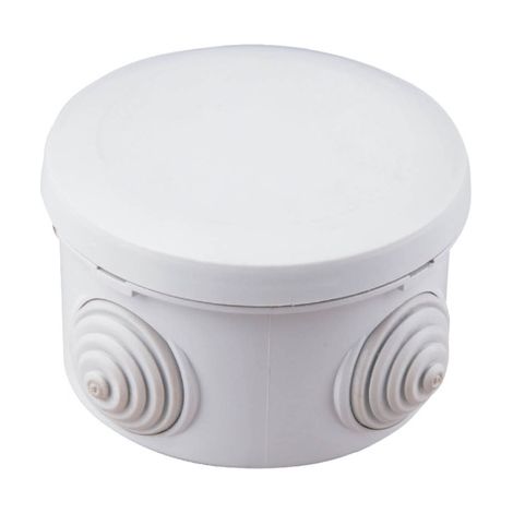 Caja de empalme superficie gris redonda estanca