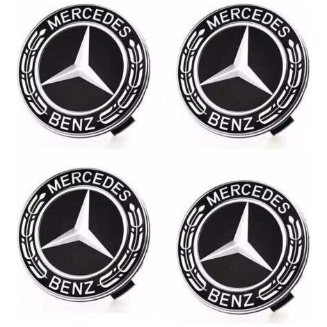 Cache Moyeux Compatible with Mercedes Benz 75mm Cache de Roue Centrale ABS Accessoires de Voiture—(4 pièces) (1/5)