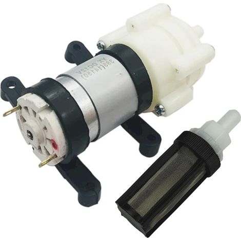 1 Pompe à diaphragme 385 DC 12V Auto-amorçante Débit 2L/min Pour Aquarium Bonsaï (1/5)