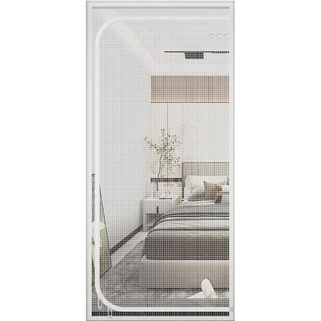 Moustiquaire - Rideau de porte anti-insectes - 85x195 cm - Blanc - Avec fermeture éclair (1/4)