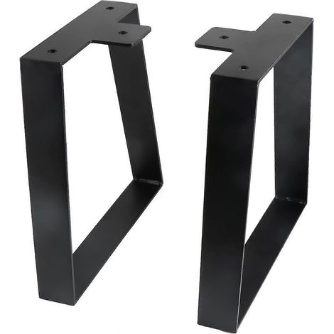 Pieds de meubles trapézoïdaux noirs de 14 pouces en métal à monter soi-même, adaptés aux tables basses, bancs, tabourets, armoires, tables d'appoint, etc. (paquet de 2) (1/4)