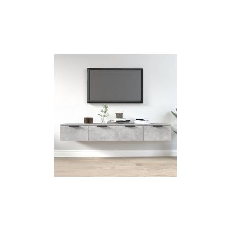 Armoires murales 2 pcs Gris béton 68x30x20 Bois d'ingénierie (1/5)