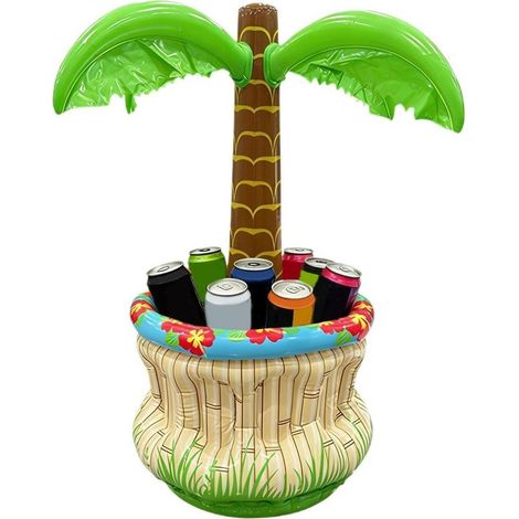 Glacière en palmier Seau à glace gonflable Support de boisson gonflable avec fonctions de fête à la piscine,organisateur de boissons d'été avec utilisation sur la terrasse,glacière flottante (1/5)