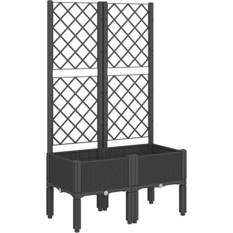 Maison Exclusive - Pflanzkübel mit Rankgitter Schwarz 80x40x142 c