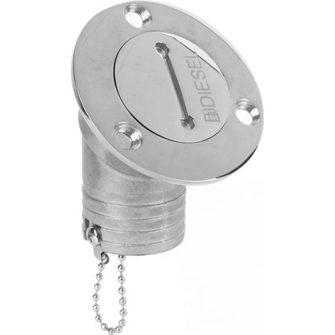 Bouchon de remplissage en acier inoxydable 45°, 1,5 pouces pour réservoir diesel de bateau ou camping-car, avec clé. (1/5)