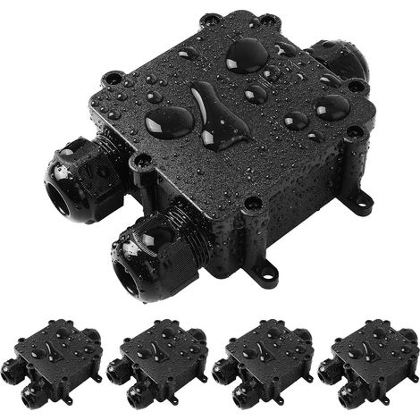 Boîte De Jonction Étanche - IP68 - 3 Voies - Câble 0.5 mm² à 2.5 mm² - Diamètre Câble 6.5 à 10.5 mm - Pour Éclairage Extérieur - 5 Pièces