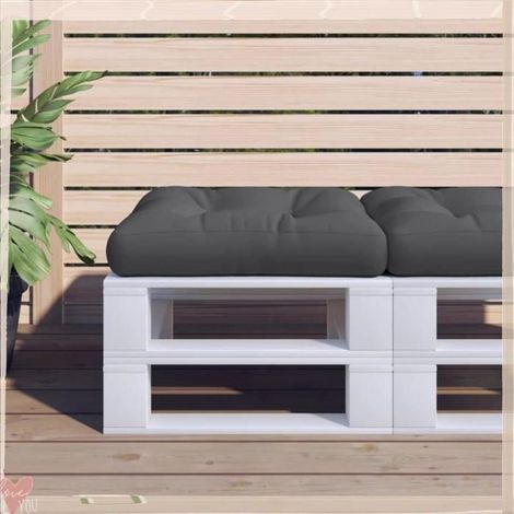 Coussin de palette - VINGVO - 360907 - Noir - 58x58x10 cm - Polyester résistant eau/UV (1/5)