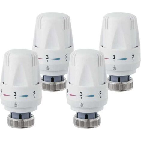 Lot de 4 Tête Thermostatique, M 30 x 1,5 Tête de Remplacement de Vanne de Radiateur, Robinet Thermostatique Radiateur (1/4)