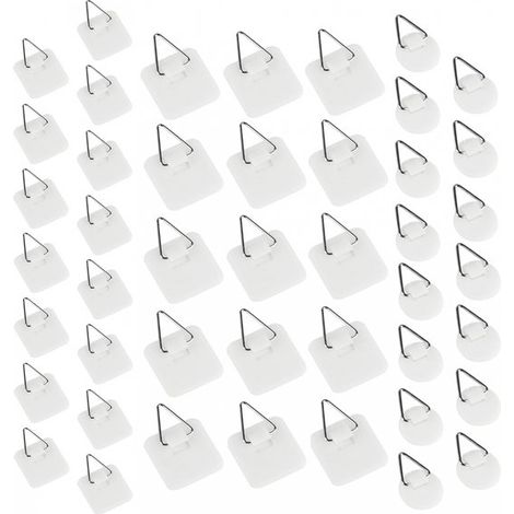 Crochets adhésifs pour tableaux - 45 pièces - Crochets de suspension - Autocollants - Pour toiles 2,2 cm x 2,2 cm (1/5)