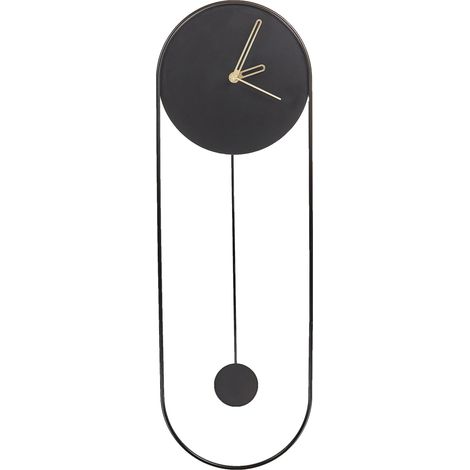 Orologio da parete 20 x 62 cm Design moderno con pendolo decorativo senza numeri Acciaio nero Salvan