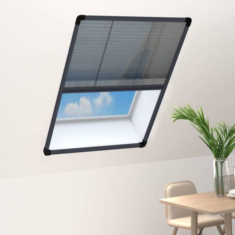 vidaXL Zanzariera Plissettata Finestre Alluminio Antracite 80x120