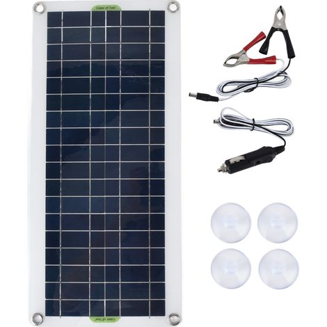 Chargeur Solaire Portable 20W 21V avec Panneau Polysilicium pour Batterie Auto - Kit de Chargement Énergie Solaire Voiture