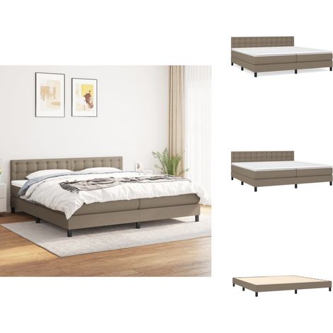 Boxspringbett mit Matratze Taupe 200x200 cm Stoff - Boxspringbett - Doppelbett - Bettenrahmen - Schlafsystem - Liegekomfort (1/5)