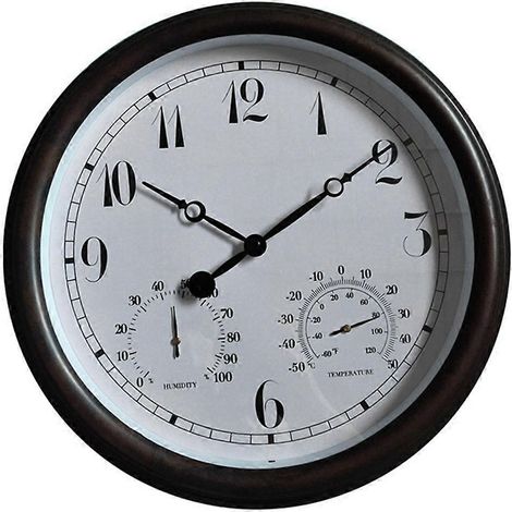 Horloge murale extérieure étanche avec affichage de la température et de l'humidité --- (1/5)