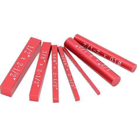 Set de 7 blocs de calibrage en aluminium anodisé noir, outil de mesure de précision pour menuiserie, surface plane, rouge (1/5)