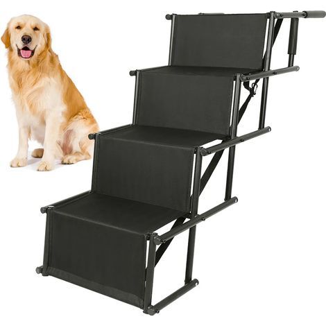 Hunderampe, faltbare Hundetreppe/Autorampe, Einstiegshilfe für Hunde, 165 x 43 cm, bis 75 kg