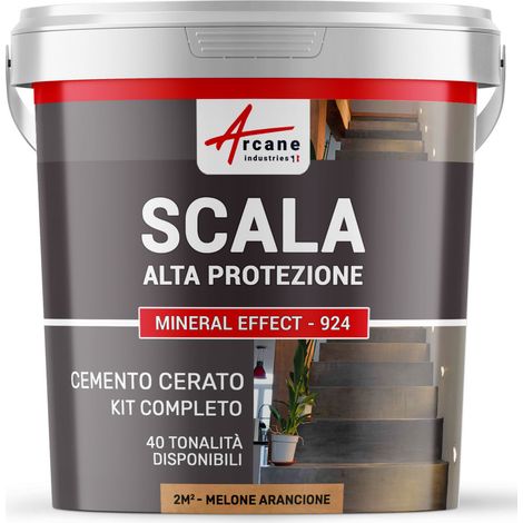 Cemento Cerato Scale - Kit Completo - 2 m² (in 2 strati) Arancione Melone - ARCANE INDUSTRIES