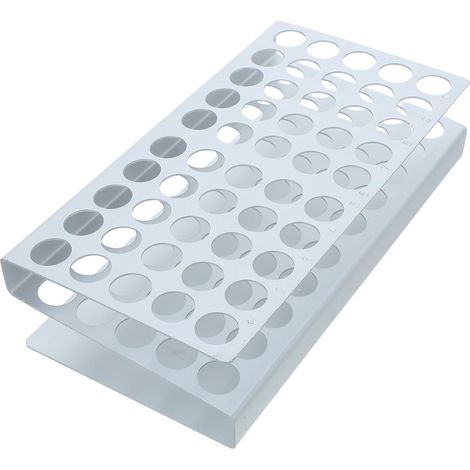 Support Tube à Essai en Aluminium Forme Z pour Stockage Sécurisé et Empilage Vertical, Rack Ouvert Multicouche 22x17x12 Cm pour Laboratoires et Échantillons Médicaux (1/5)