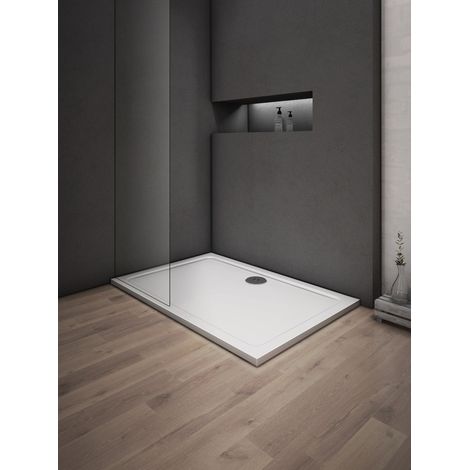 Aica Sanitaire – Receveur de douche extra plat 80x70cm – Solid Surface résistant – Surface antidérapante et antibactérienne – Épaisseur 3cm (1/2)