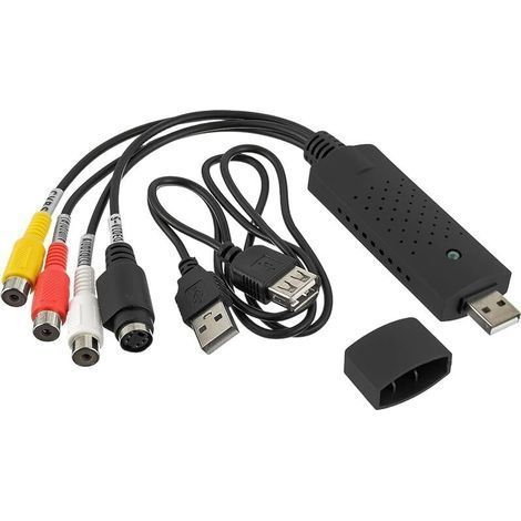 Convertitore di acquisizione audio/video USB 2.0, convertitore da VHS a digitale, digitalizzazione ed elaborazione video, per VCR/VHS/DVD/TV, compatibile con Windows 11/10/8/7/Mac (1/5)