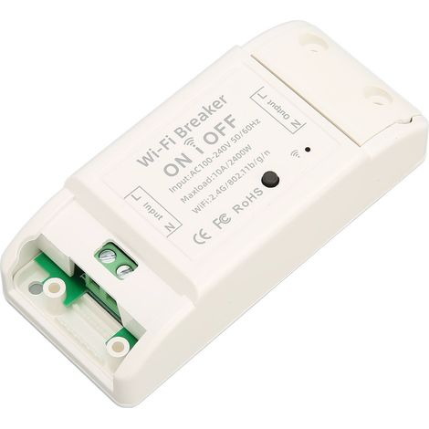 Interrupteur Connecté WiFi Sans Mains Commande Vocale Pour Éclairage Appareils Domestiques 100-240V 10A 2400W ABS PC Vis Fournies (1/5)