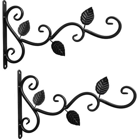 Soporte metálico para colgar plantas, soporte de hierro forjado para montaje en pared, soporte decorativo para cestas colgantes, comedero para pájaros pequeños Whimes (1/5)
