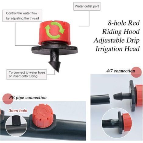 150 Stück Tropfbewässerungs-Tropfer, Sprinklerdüsen, Garten-Emitter, 360° verstellbare automatische Tropfbewässerung für Pflanzen, Gewächshäuser, Rasenflächen, Heimwerkerprojekte (1/5)