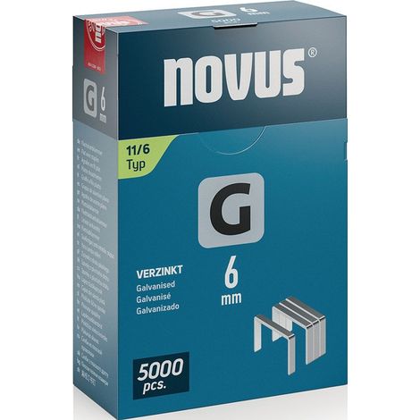Grapa  de  alambre  plano  tipo  G  11  B10,6xL6mm  Ancho  de  alambre  1,25mm  5000  unidades  NOVUS