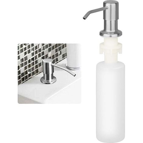 Dispensador de jabón líquido integrado con botella de 300 ml, dispensador de jabón en espuma para fregadero, dispensador de detergente líquido para lavavajillas para cocina, dispensador de detergente (1/3)