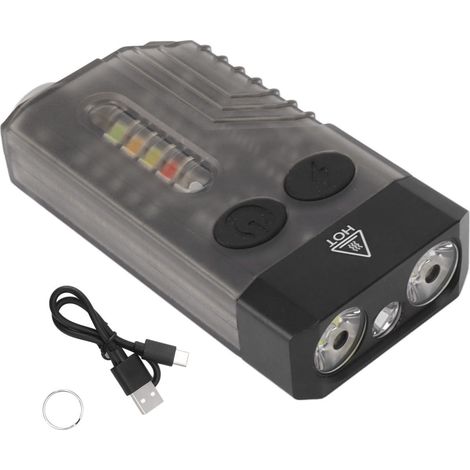 Mini lampe torche rechargeable portable avec alarme sonore porte-clés violet 365NM pour camping randonnée extérieur (1/5)