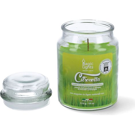 Candela alla Citronella in Barattolo da 510ml Magic Lights
