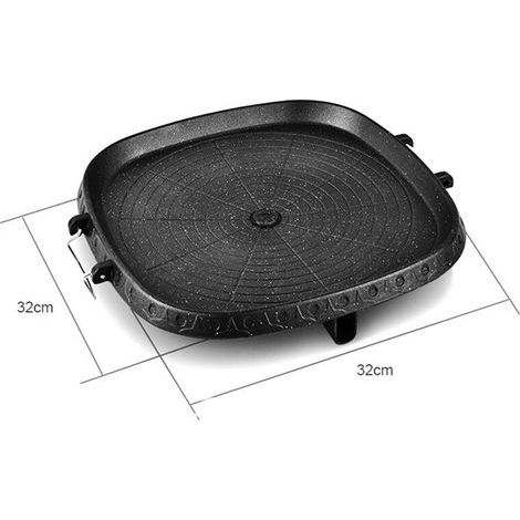 Plaque de cuisson carrée antiadhésive de style coréen, portable, avec revêtement en pierre, pour la cuisine à domicile et en extérieur. (1/4)