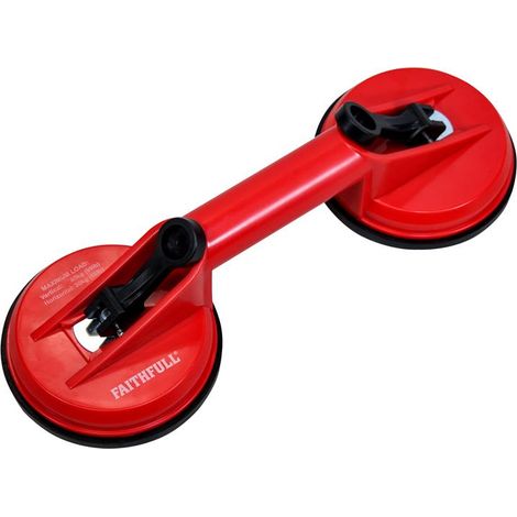 Faithfull Double Pad Suction Lifter 120mm Pads FAISUCPAD2 (1/3)