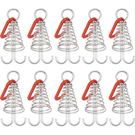 10 estacas de anclaje para cubierta，estacas de tienda de campaña tipo pulpo de aleación de aluminio resistentes al viento con cierre de resorte (1/5)