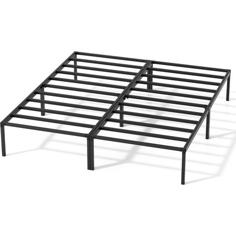 Jiubiaz Bettrahmen für Matratze 200 x 90 cm, klappbar Bettgestell, Metallbett Schwarz 2pcs