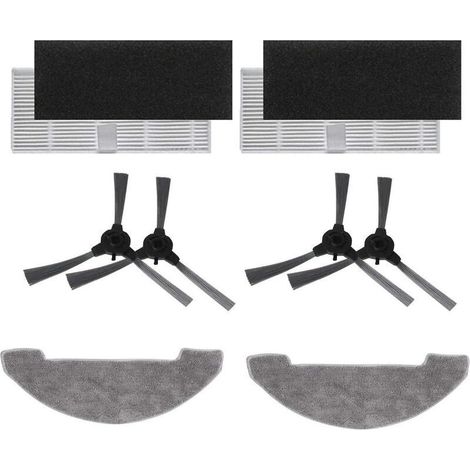 Kit d'Accessoires pour Proscenic 850T avec 2 Brosse Principale 4 Filtre Hepa 6 Brosse Latérale 4 Chiffon de Vadrouille
