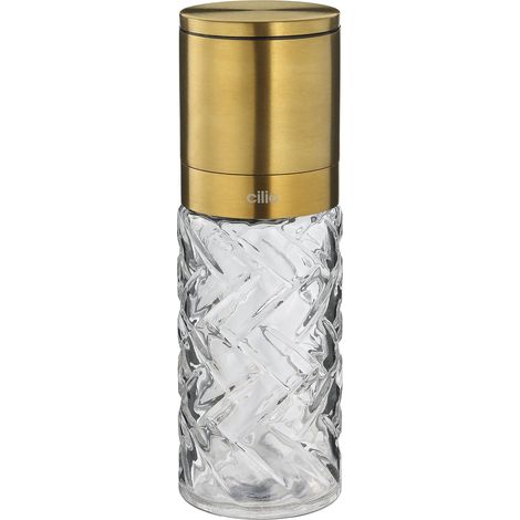 Macina sale o pepe, vetro/acciaio inox, diametro 5,5 x 16 cm, colore oro Cristallo / Cilio (1/5)