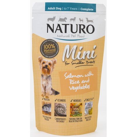 Naturo Mini Bustina per cani 150g - ADULTO salmone con riso e verdure 150g