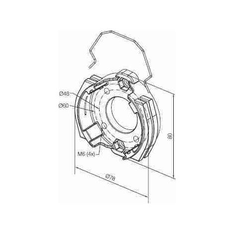 Nice 526.10001 - Supporto in alluminio con 4 fori M6 e 2 sedi esagonali per dado M6