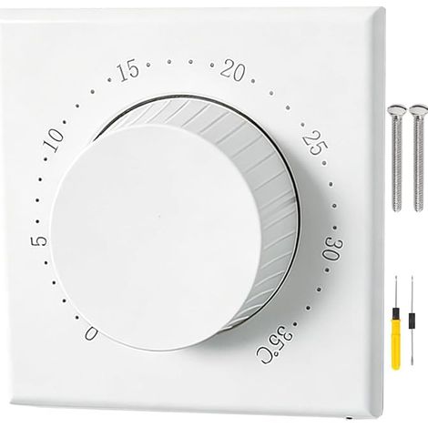 Mechanical Thermostat for Electric Floor Heating with Button and NCT Probe, Compatible with Wall Radiator 95-240V, 16A and Two-Tone LEDs. (1/5)